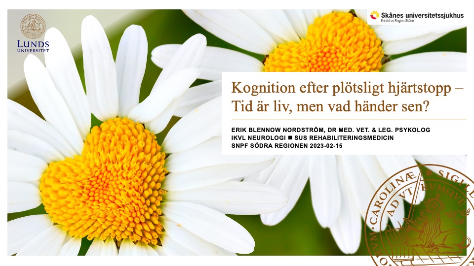 Kognition efter plötsligt hjärtstopp – åhörarkopior